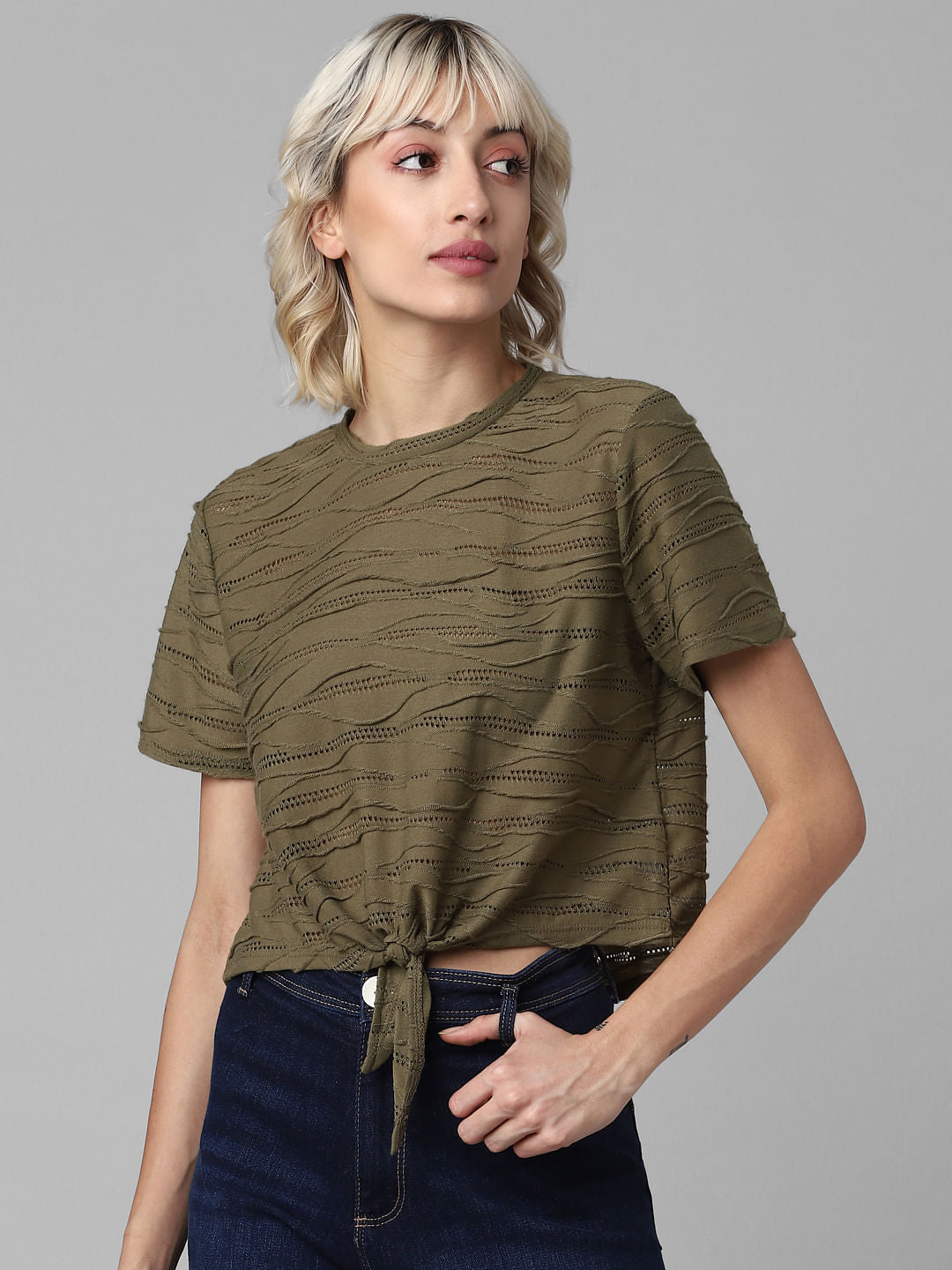 Green Jacquard Top