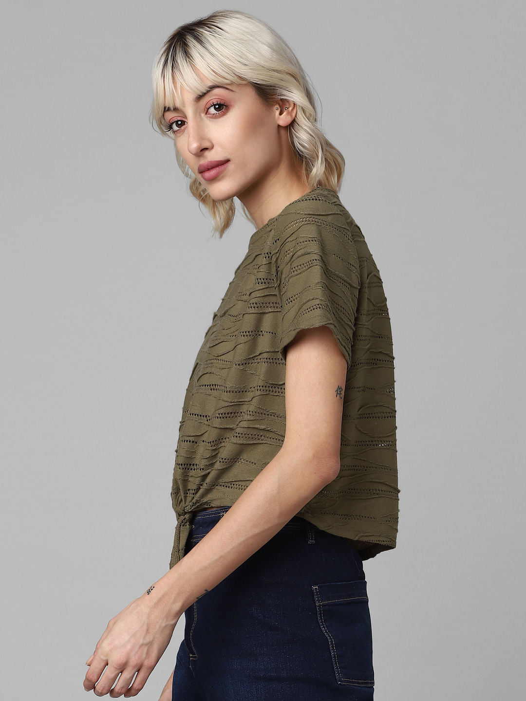 Green Jacquard Top