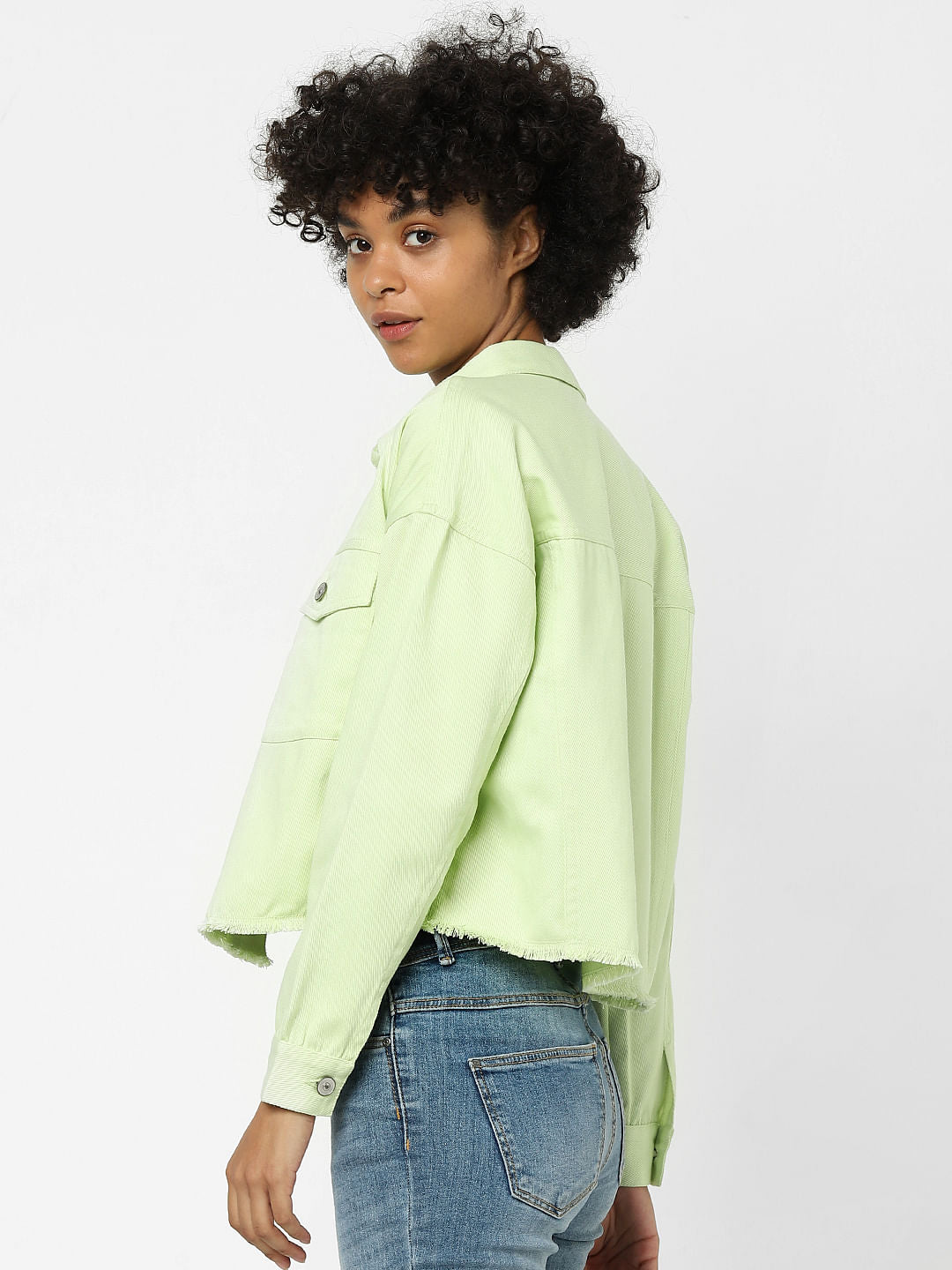 Green Cropped Shacket