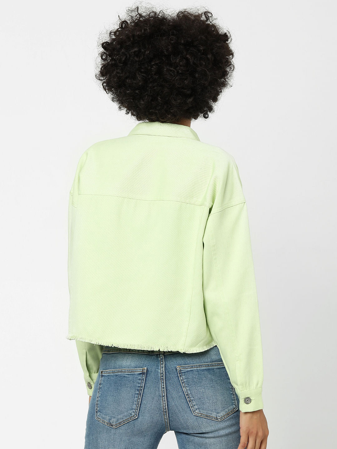 Green Cropped Shacket