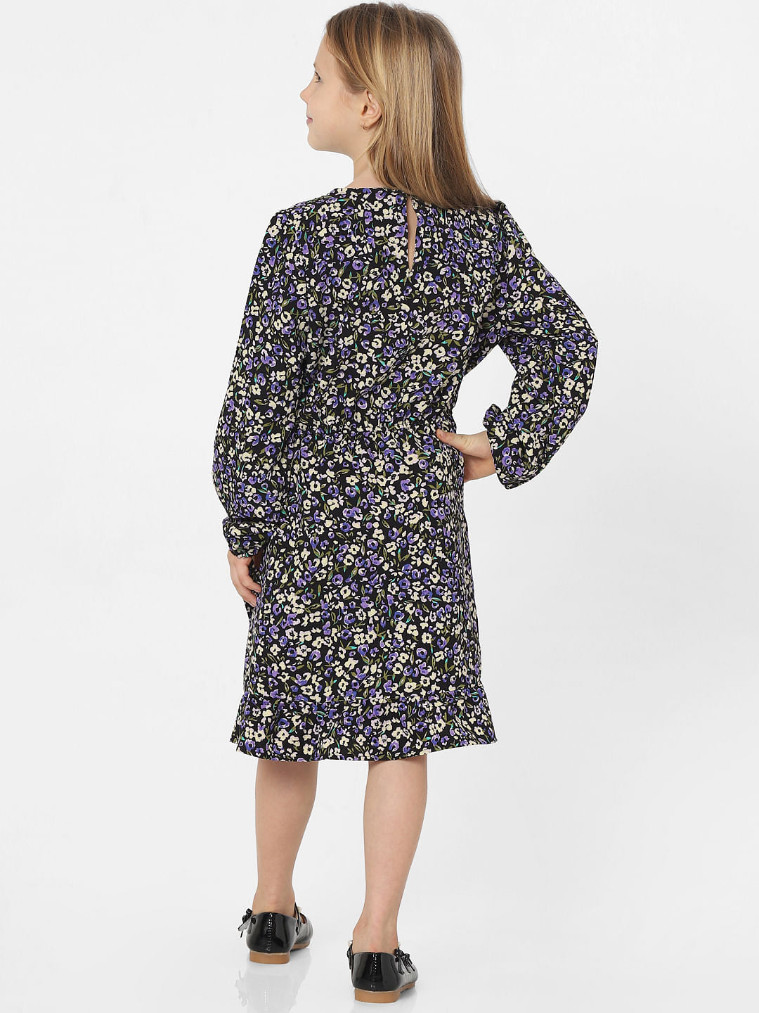 Black Floral Fit & Flare Dress