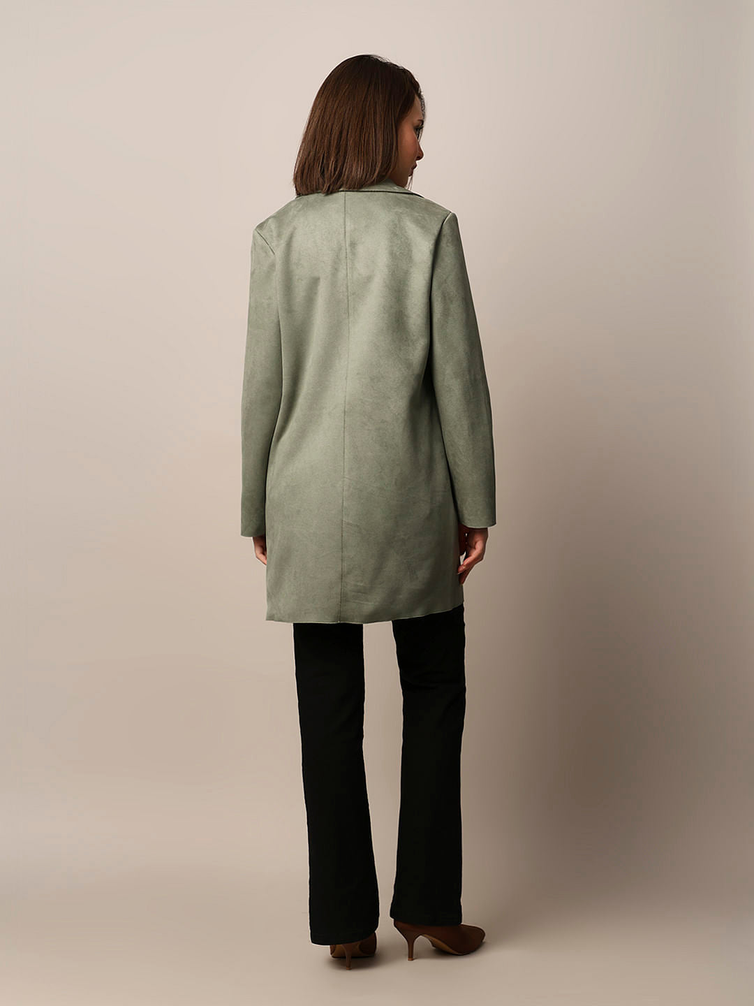 Green Faux Suede Coat