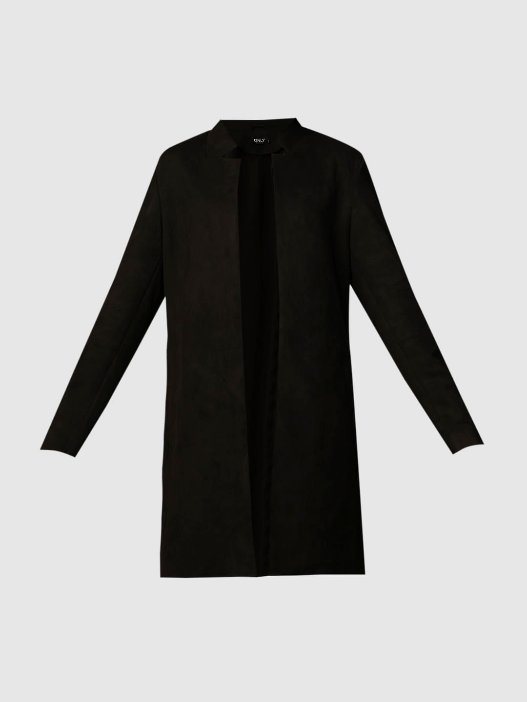 Black Faux Suede Coatigan