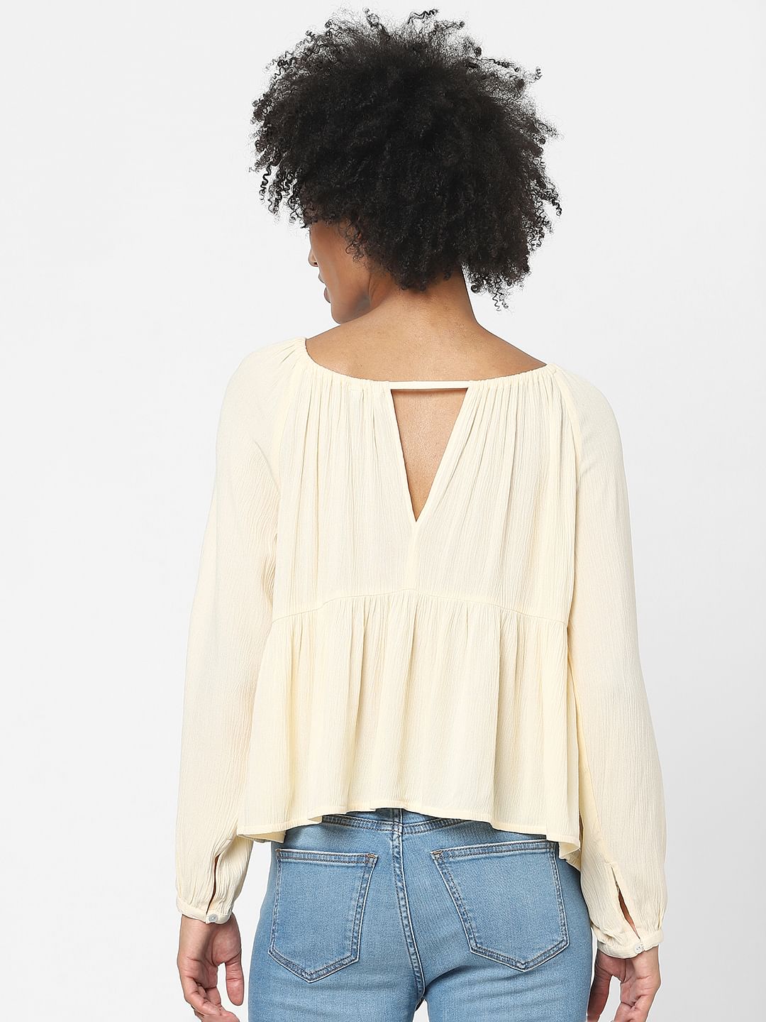 Beige Embroidered Top