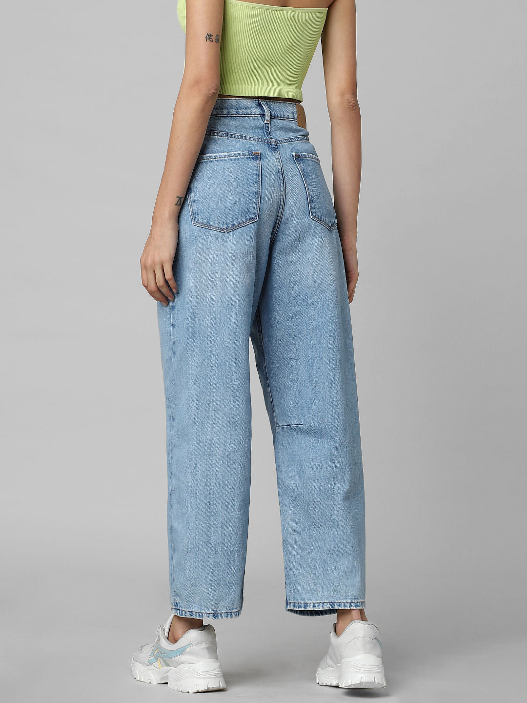Light Blue High Rise Wide Leg Jeans