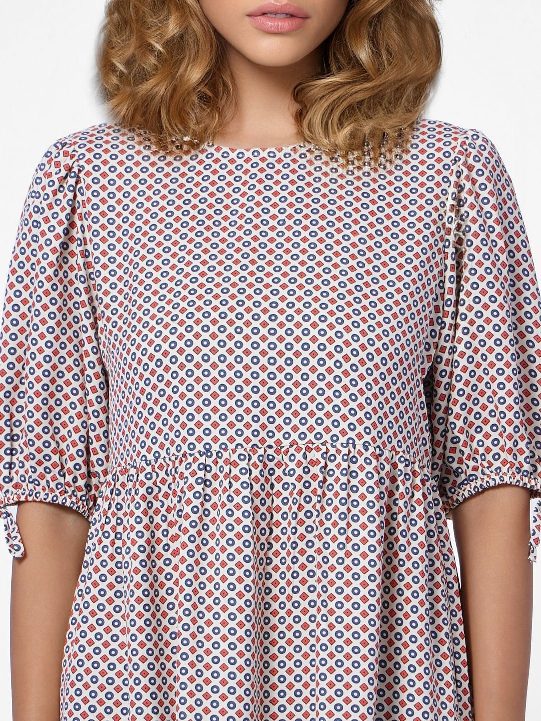 Brown Printed Mini Dress