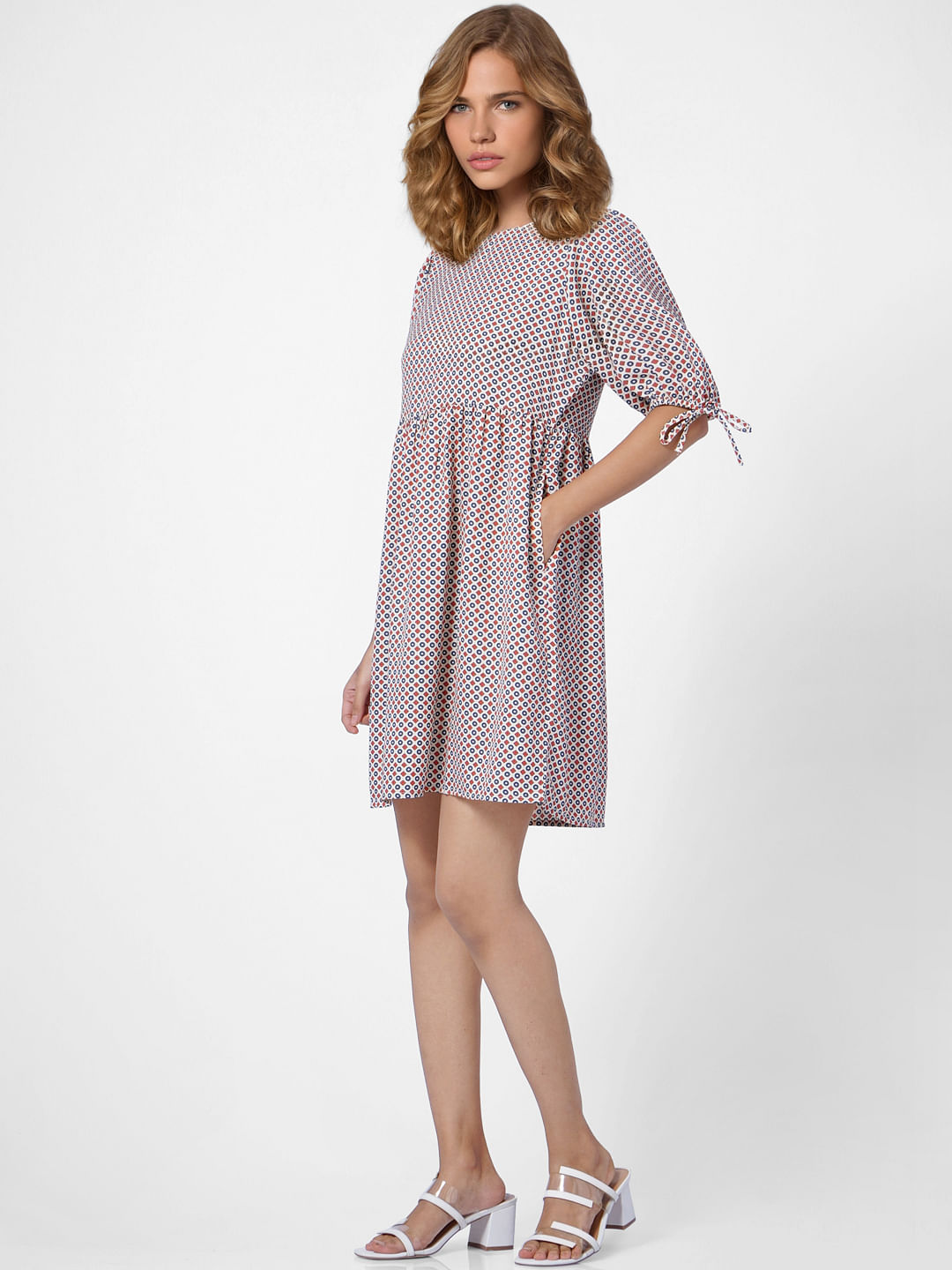 Brown Printed Mini Dress