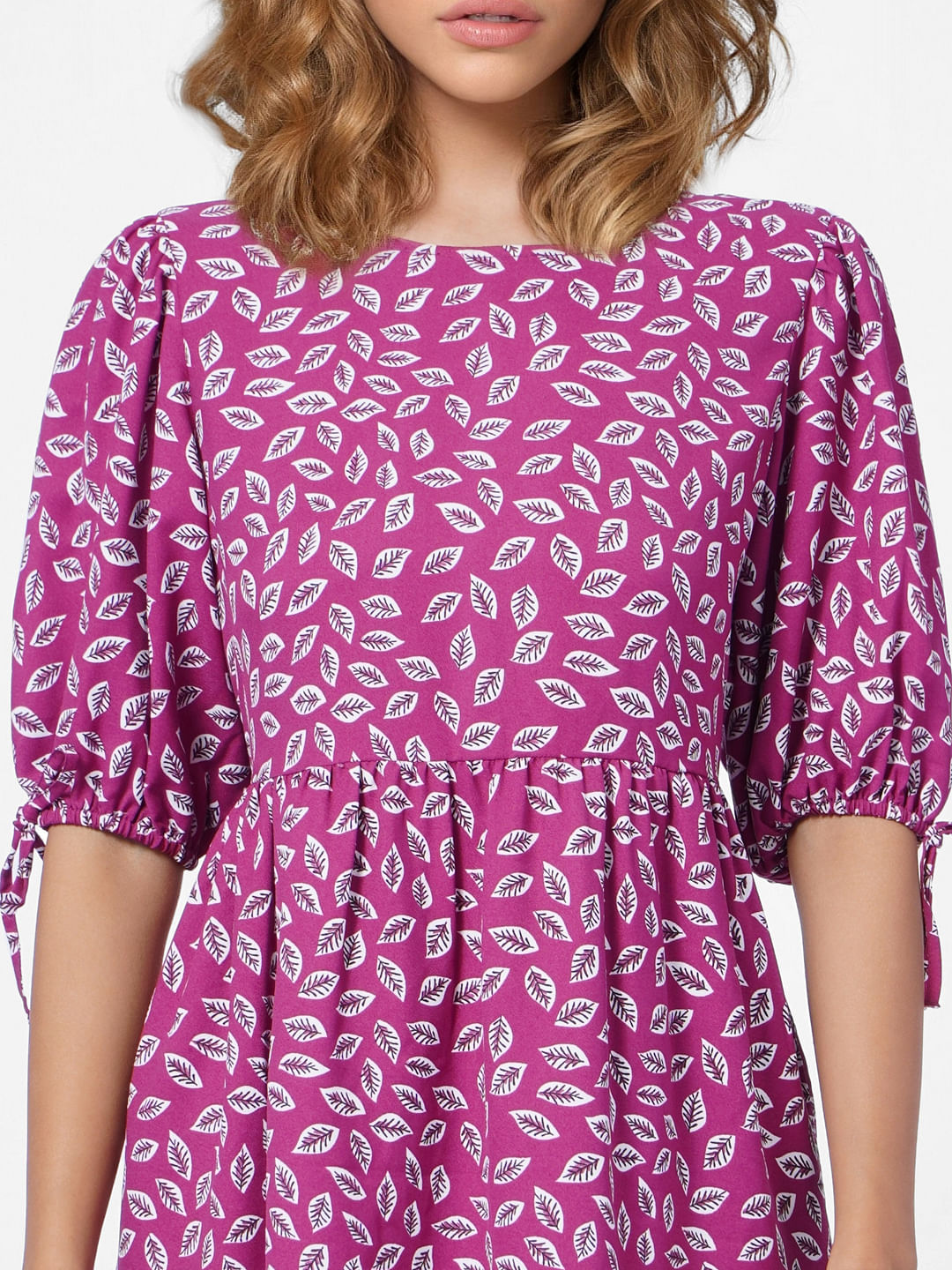 Mauve Printed Mini Dress