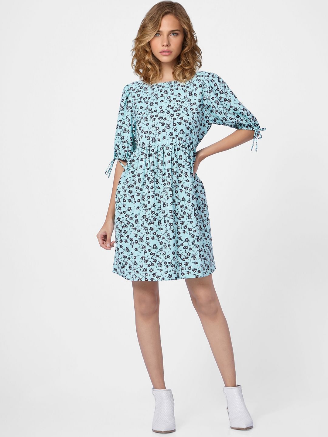 Green Floral Mini Dress