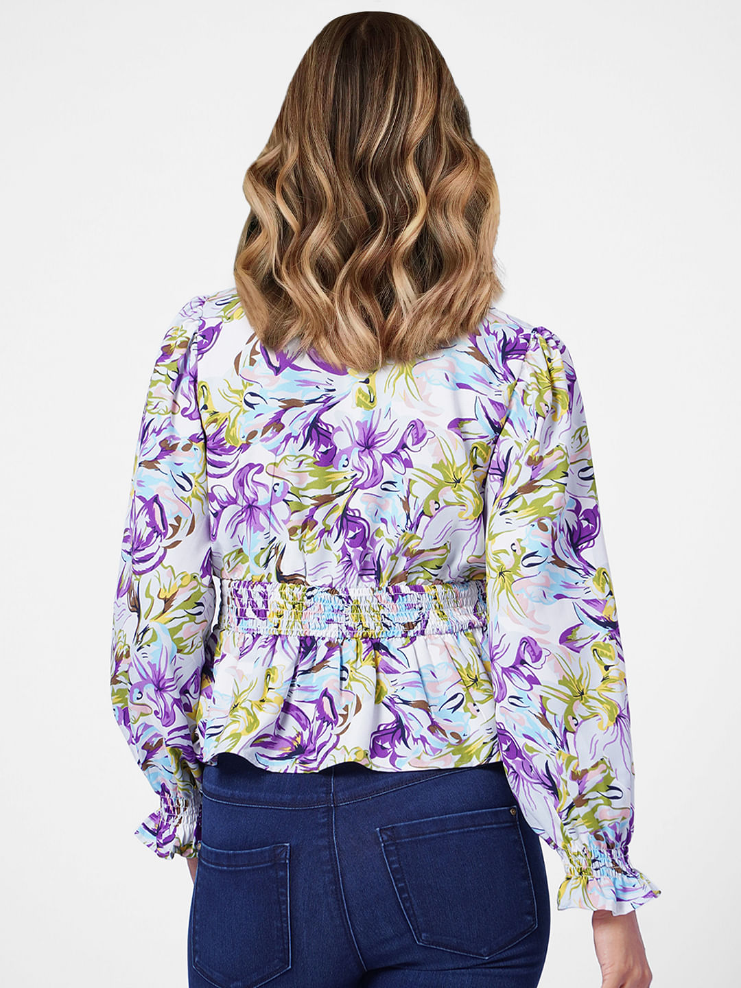 White All Over Print Top