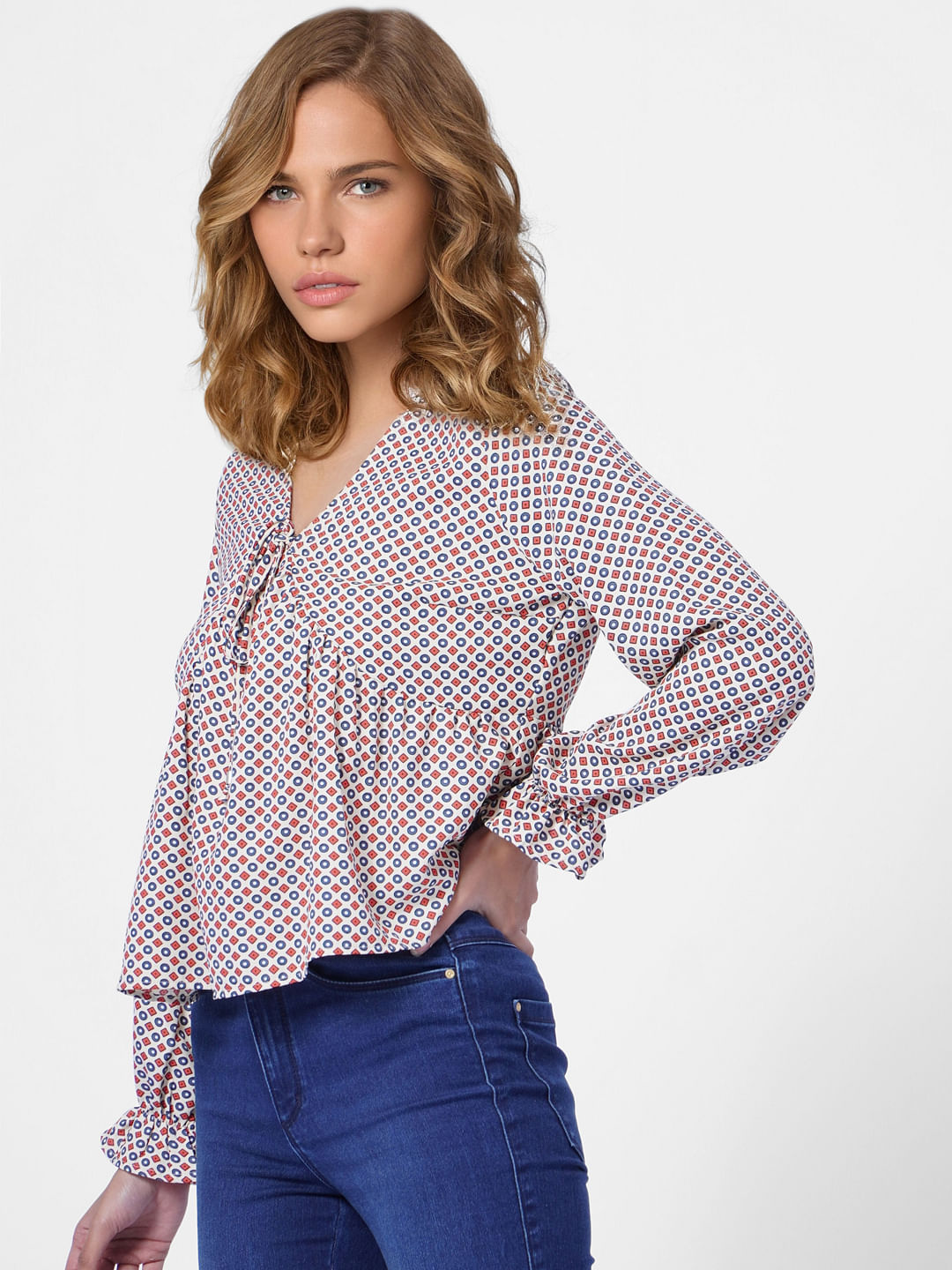 Brown All Over Print Top