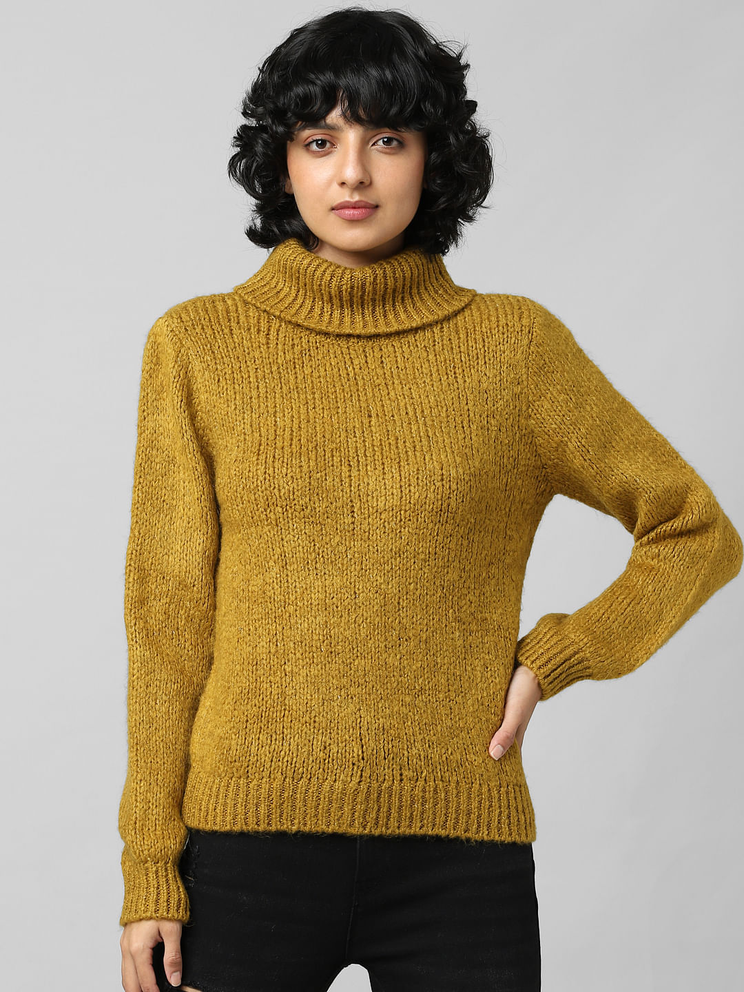 Brown Roll Neck Pullover