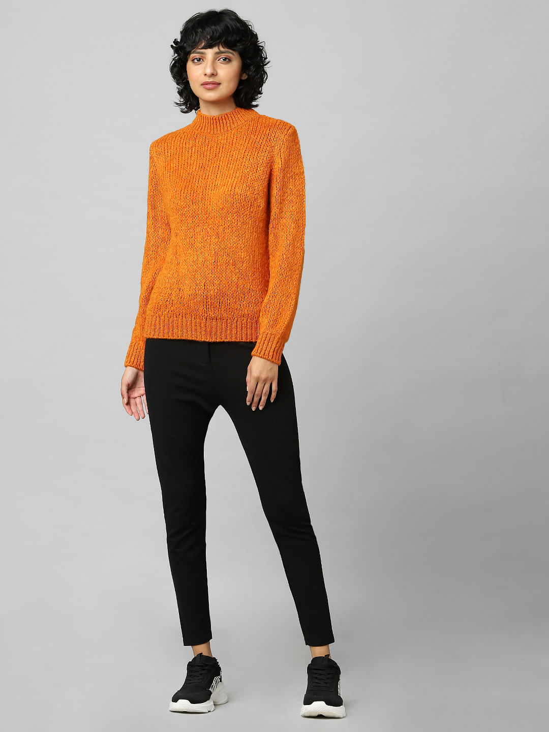 Orange High Neck Pullover