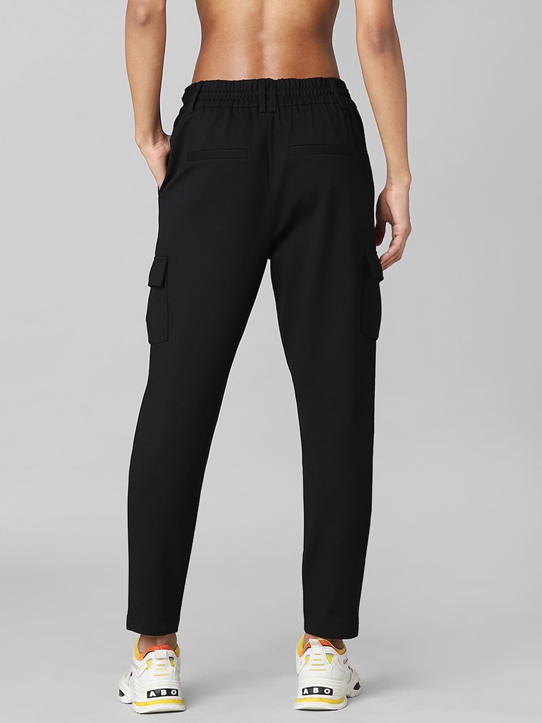 Black High Rise Cargo Pants