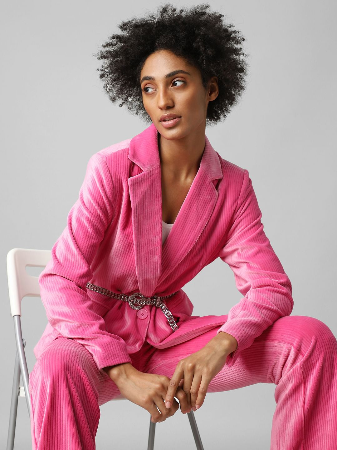 Pink Corduroy Co-Ord Blazer