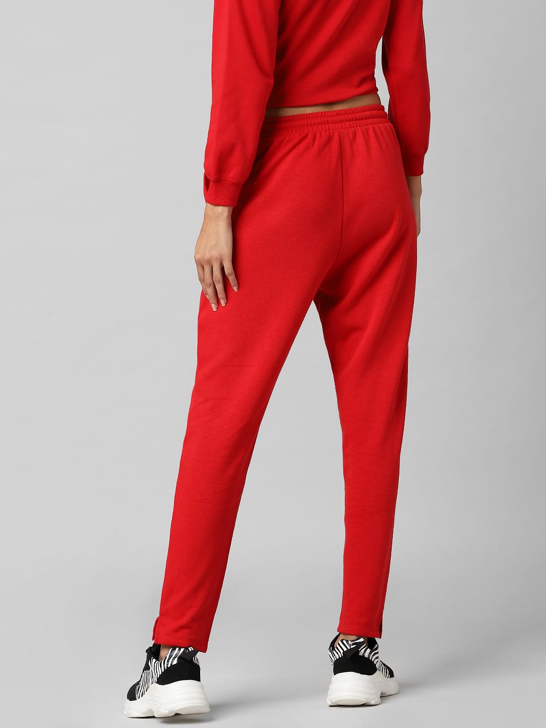 Red High Rise Co-Ord Sweatpants
