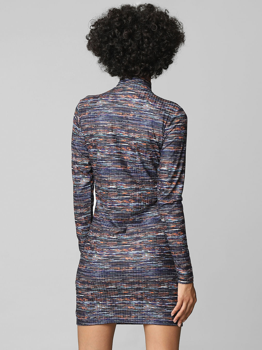 Multi-Coloured High Neck Bodycon Dress