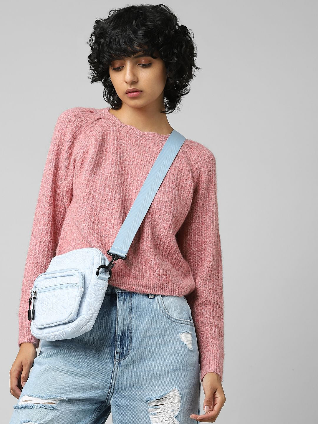 Pink Boatneck Pullover