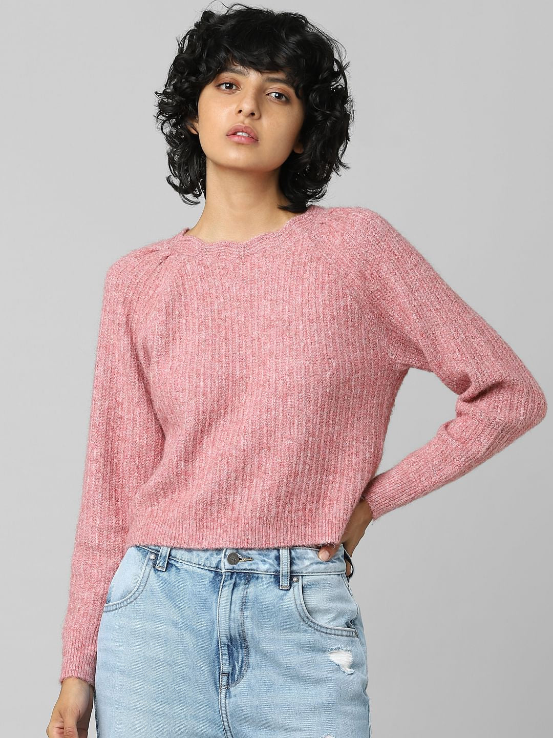Pink Boatneck Pullover