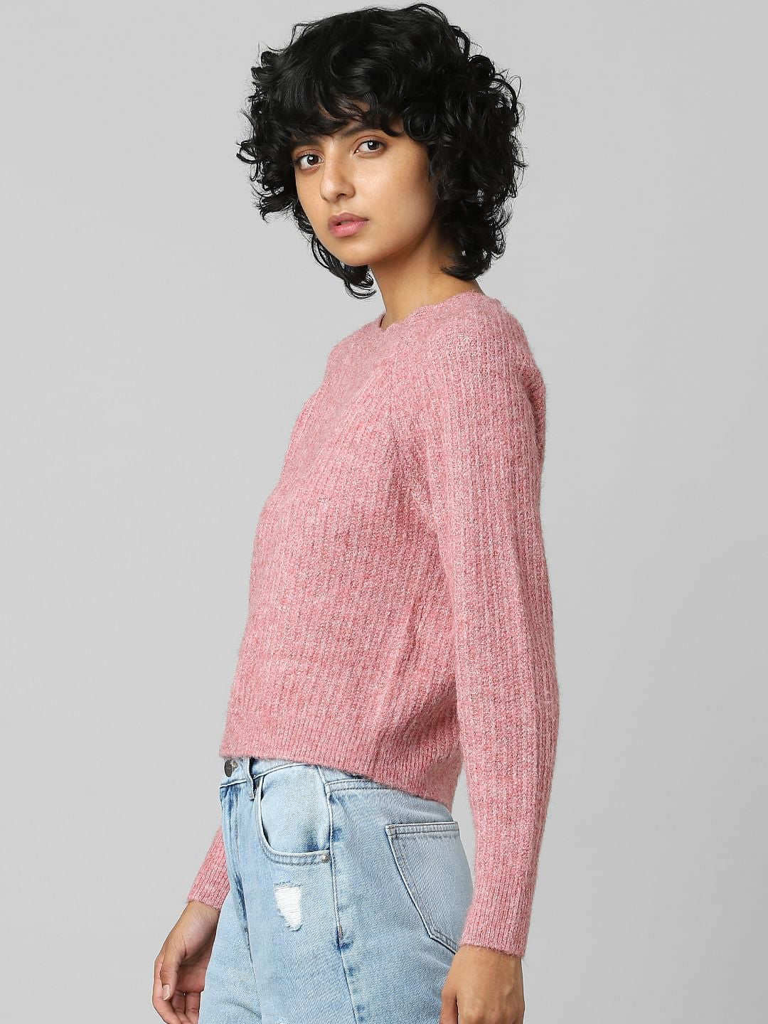 Pink Boatneck Pullover