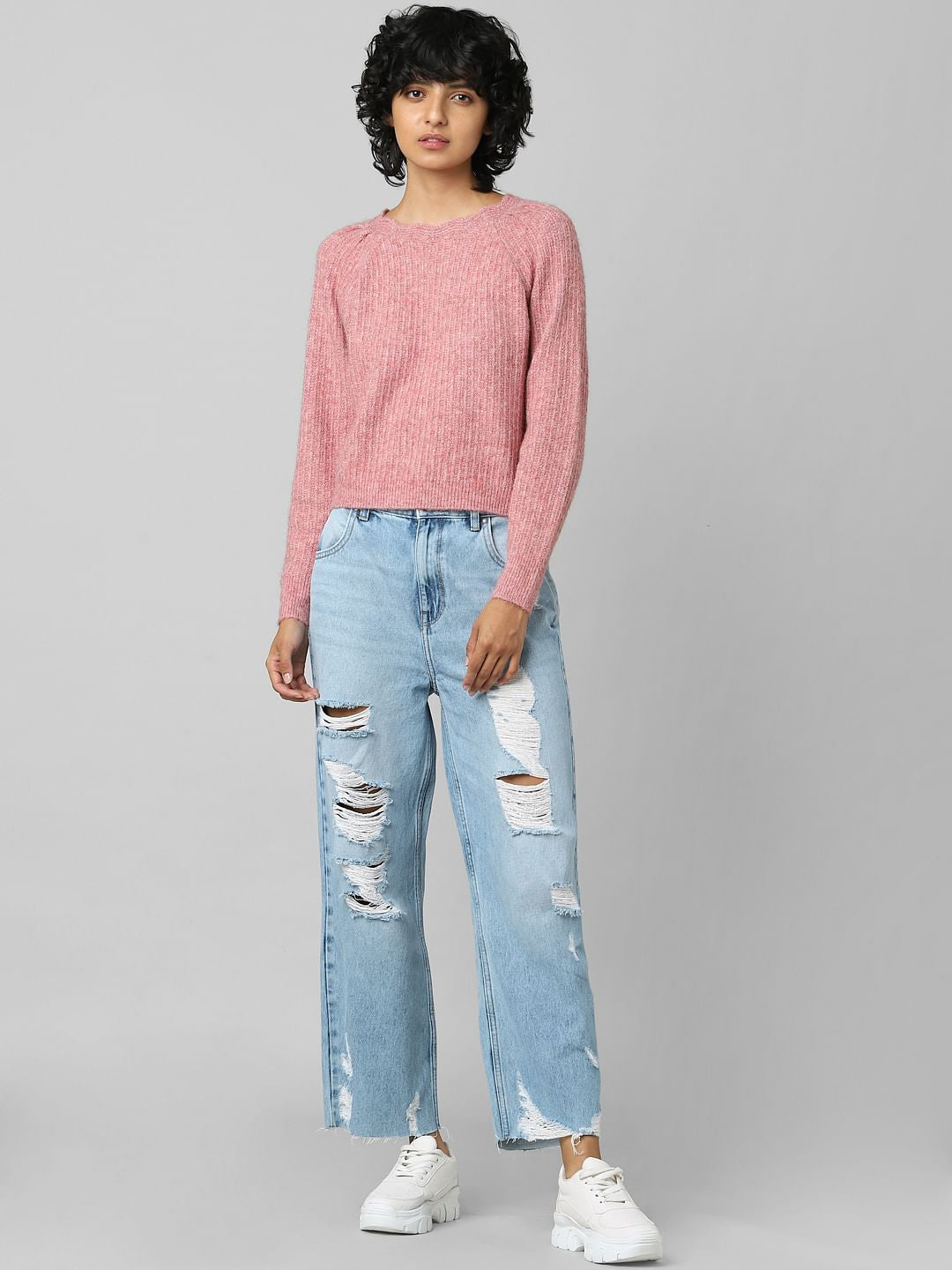 Pink Boatneck Pullover