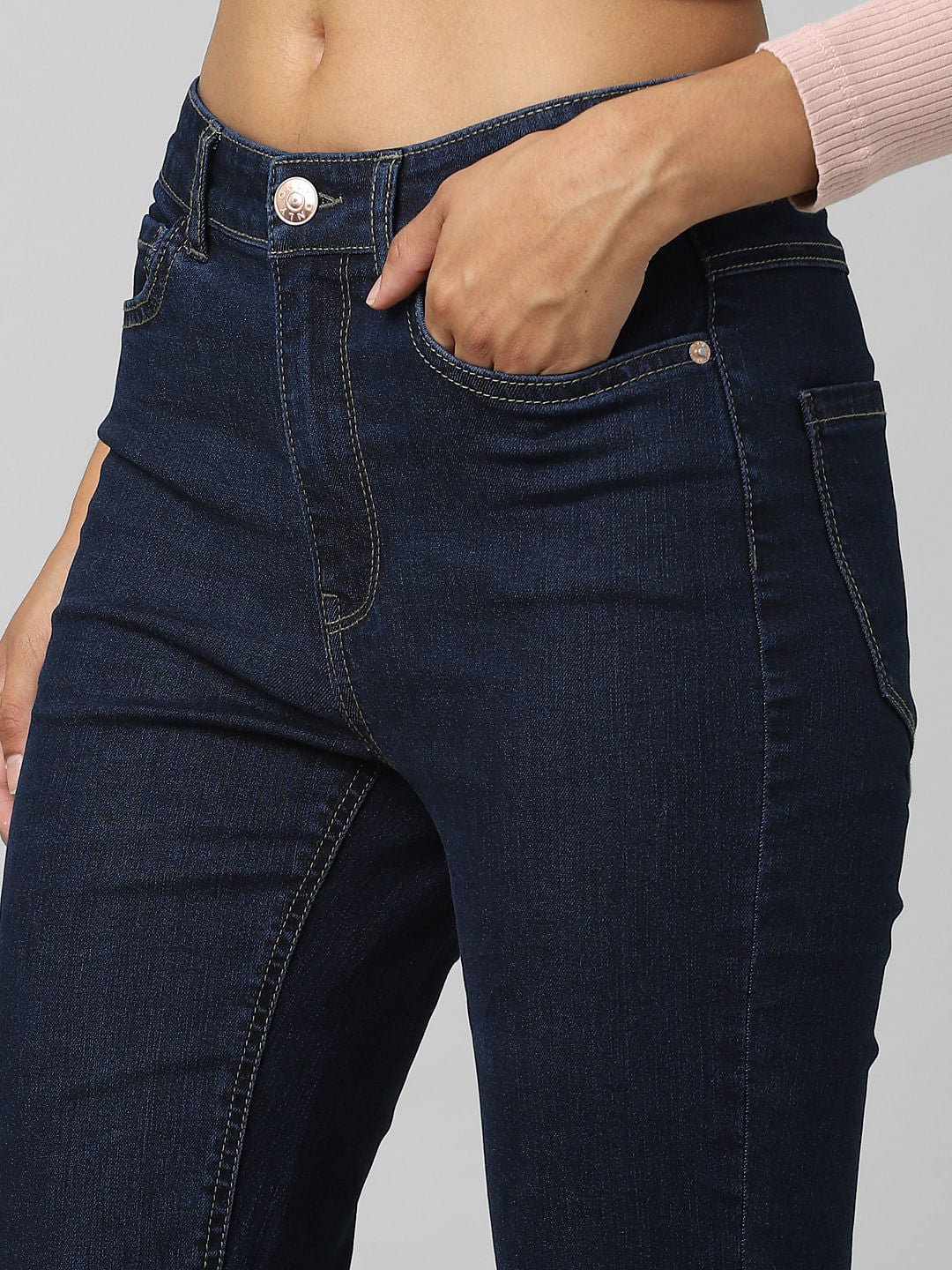 Blue High Rise Flared Jeans