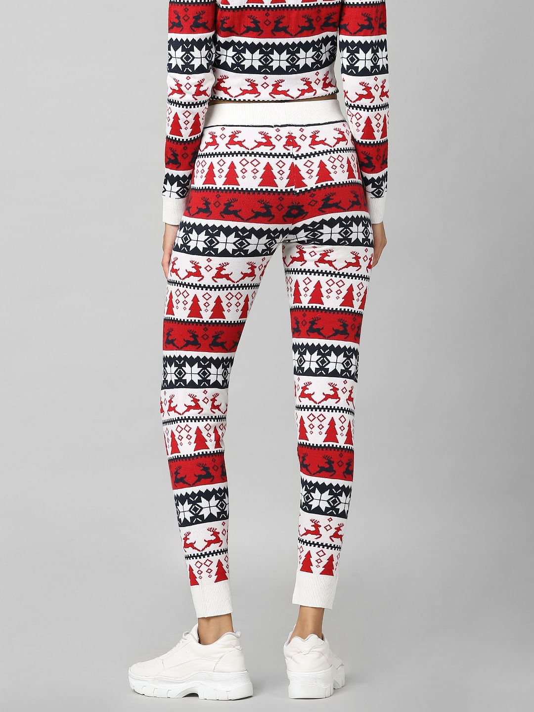 White High Rise Xmas Print Co-Ord Leggings