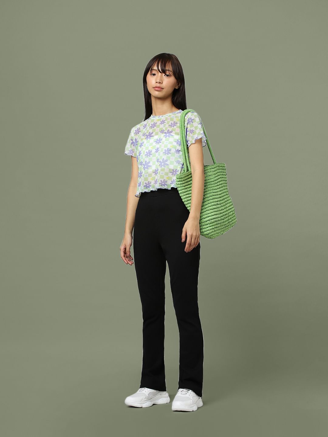 Black High Rise Flared Leggings