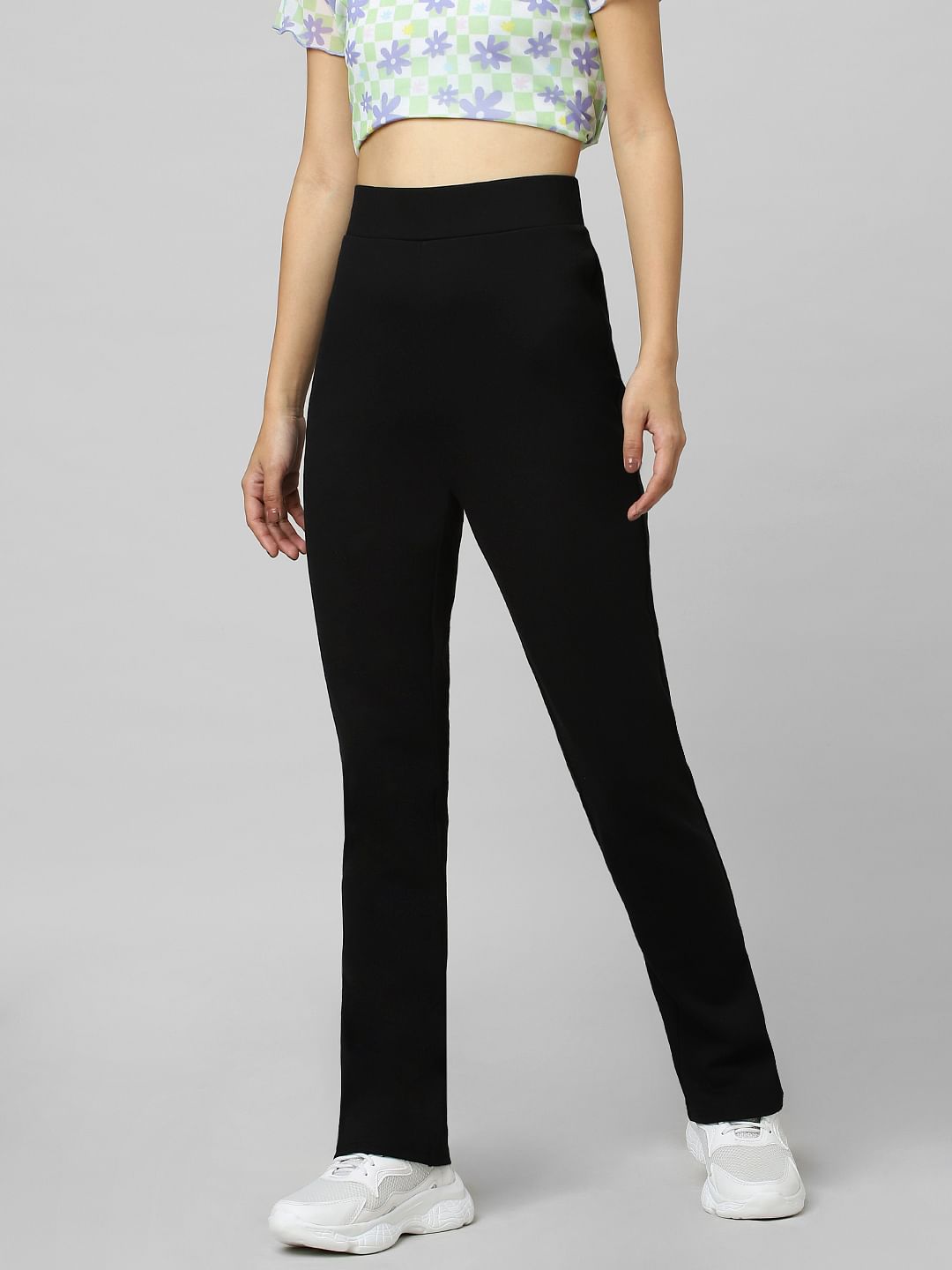 Black High Rise Flared Leggings