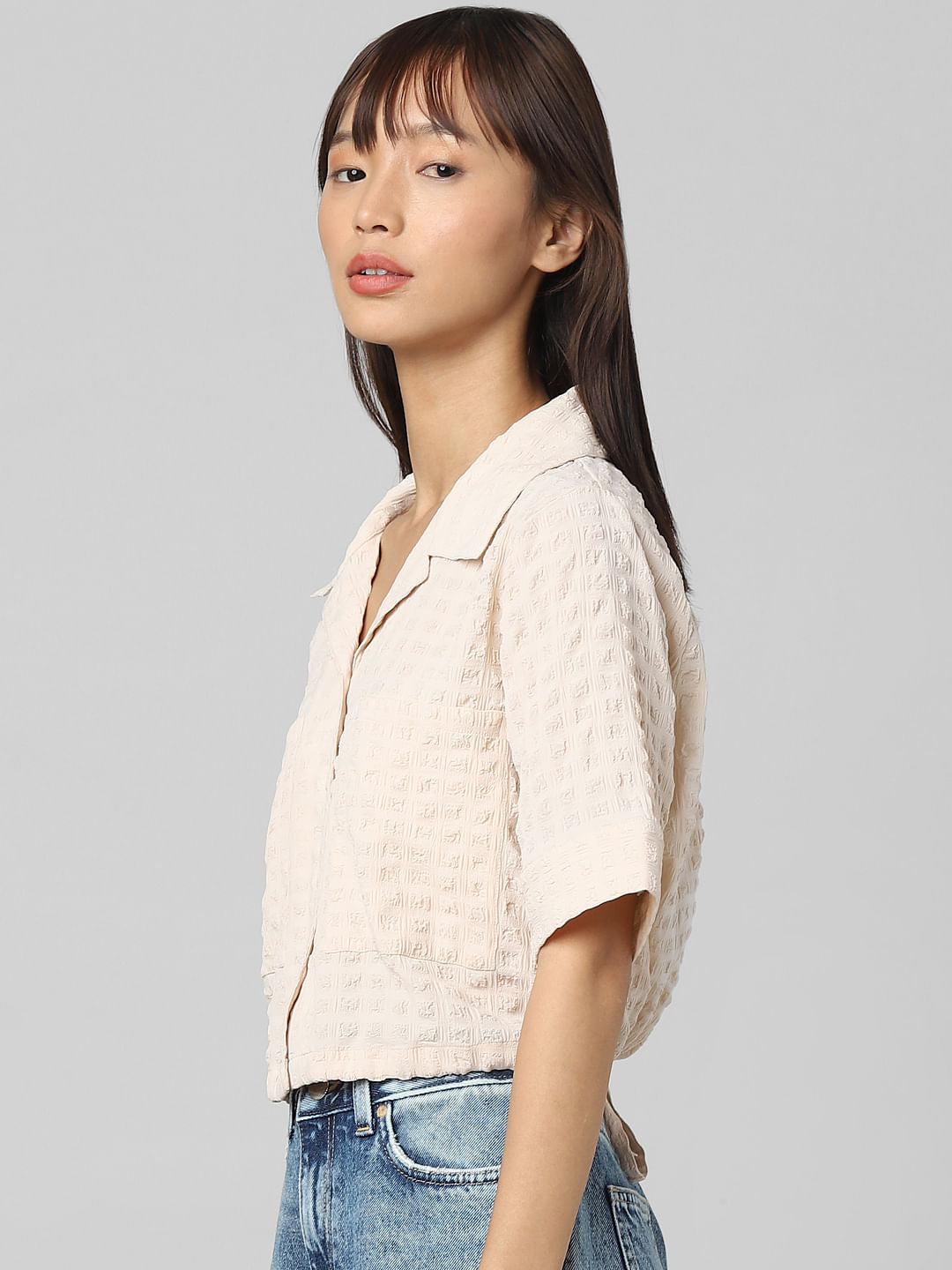 Pink Cropped Utility Shirt