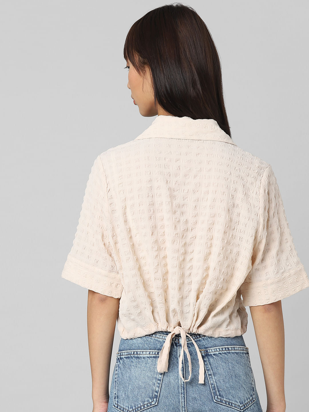 Pink Cropped Utility Shirt