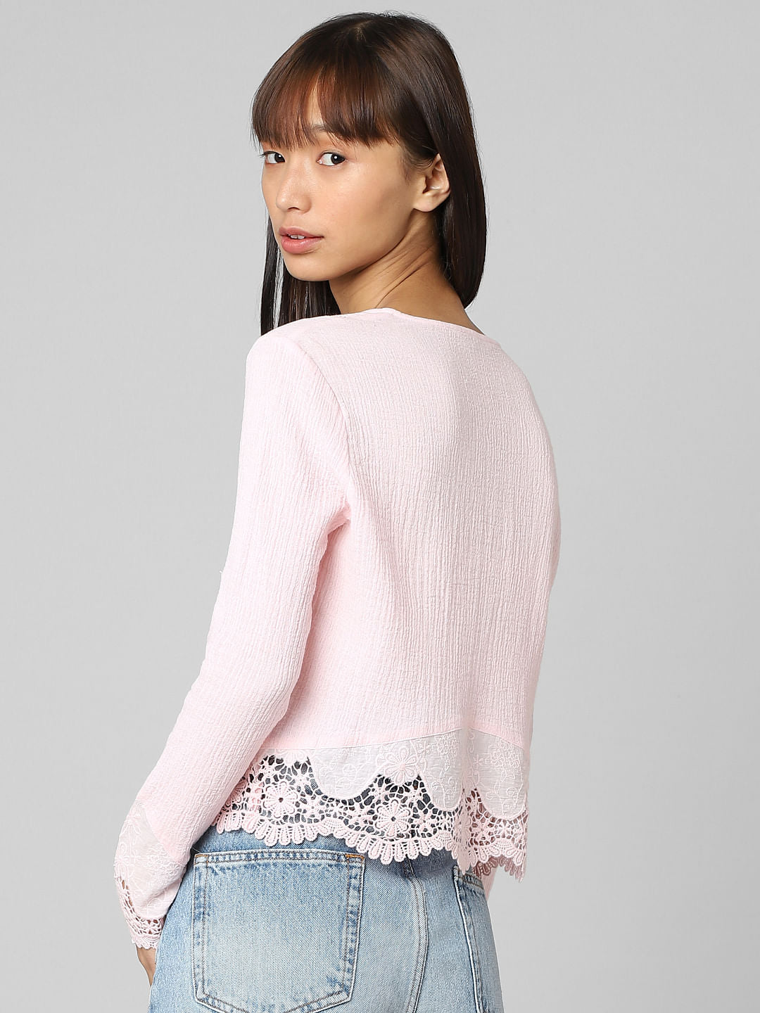 Light Pink Lace Detail Top