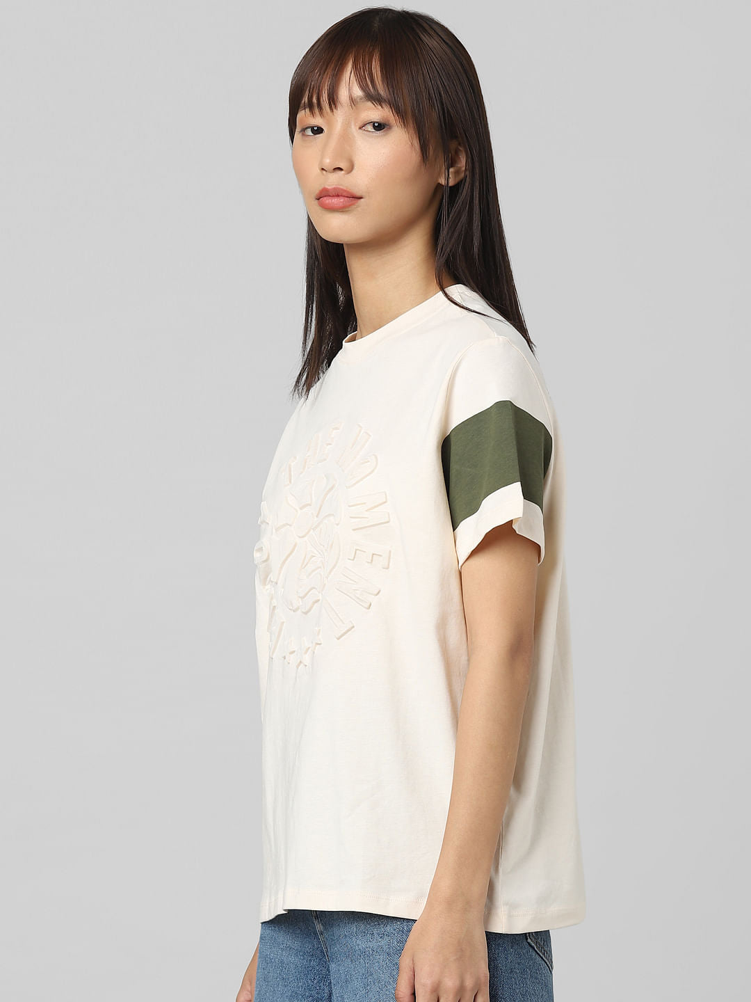 Pink Text Embossed Oversized T-Shirt