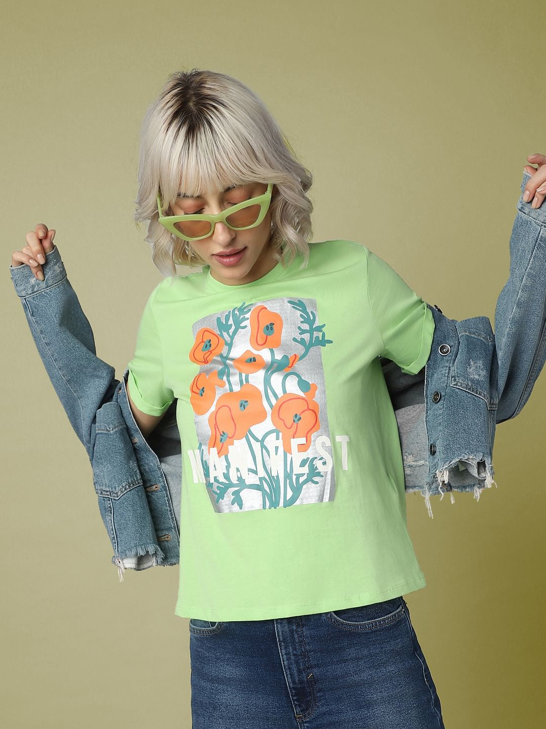 Green Graphic Print T-Shirt