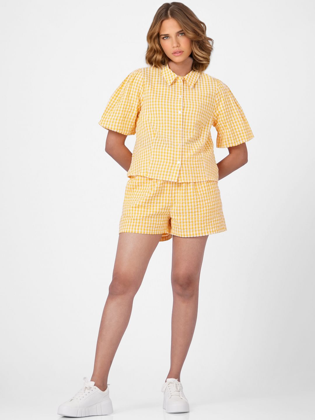 Yellow Check Co-Ord Shirt