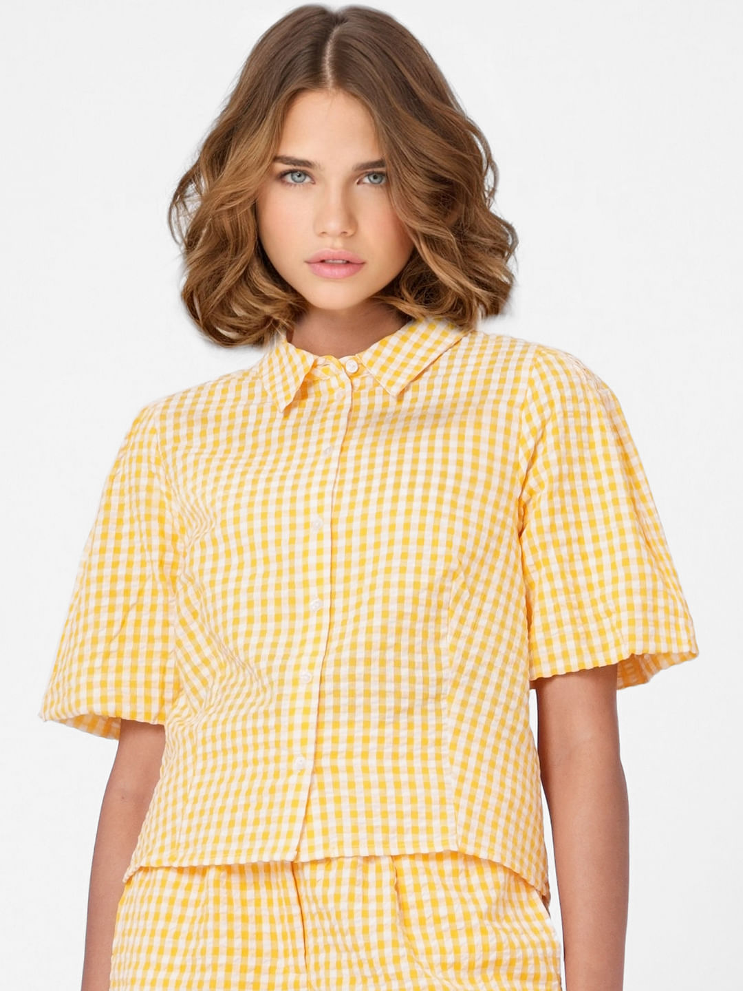 Yellow Check Co-Ord Shirt
