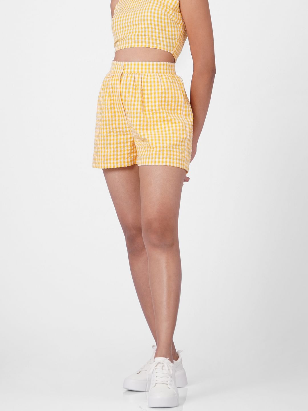 Yellow Checks Co-Ord Shorts