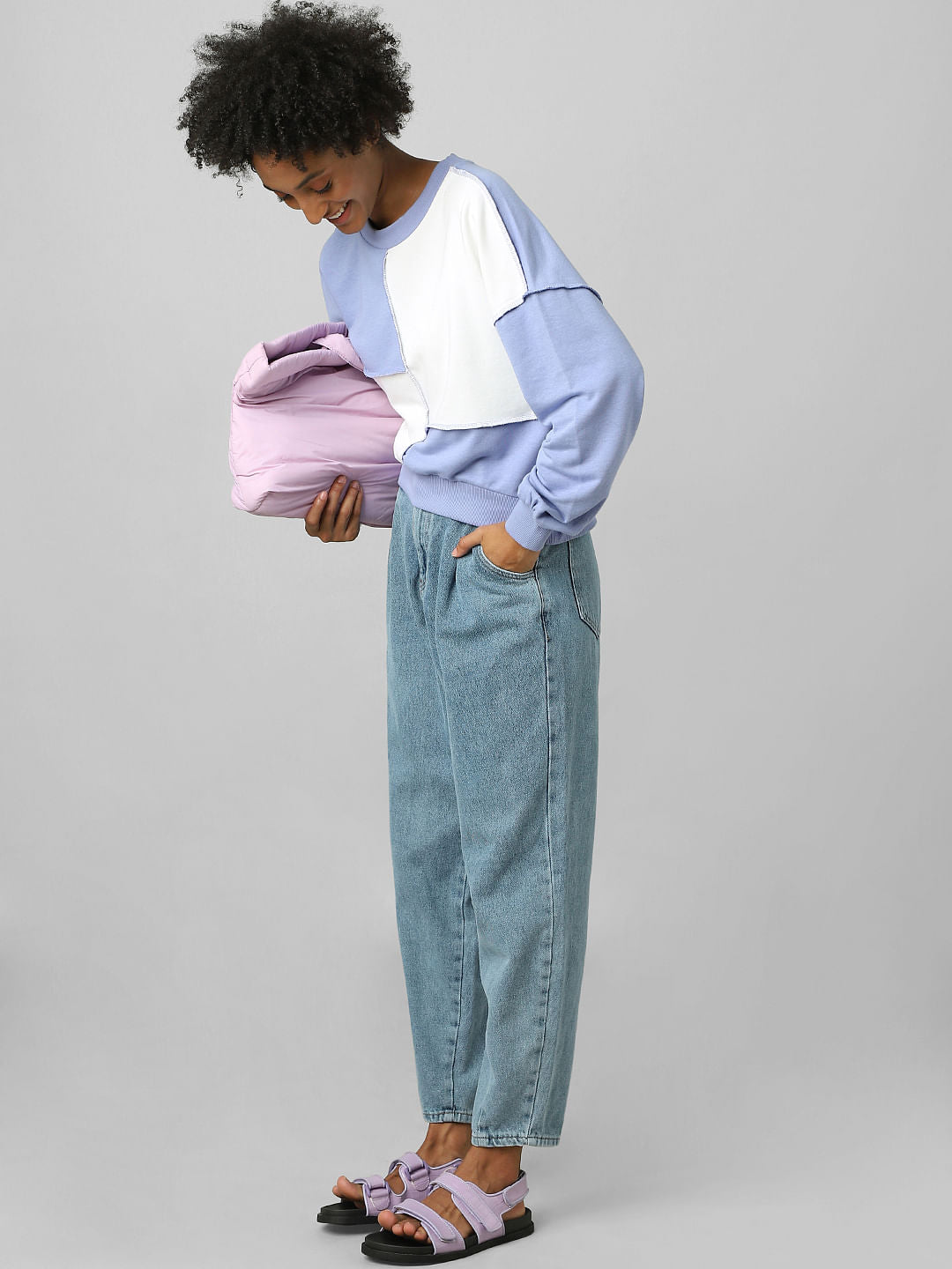 Purple Colourblocked Sweatshirt