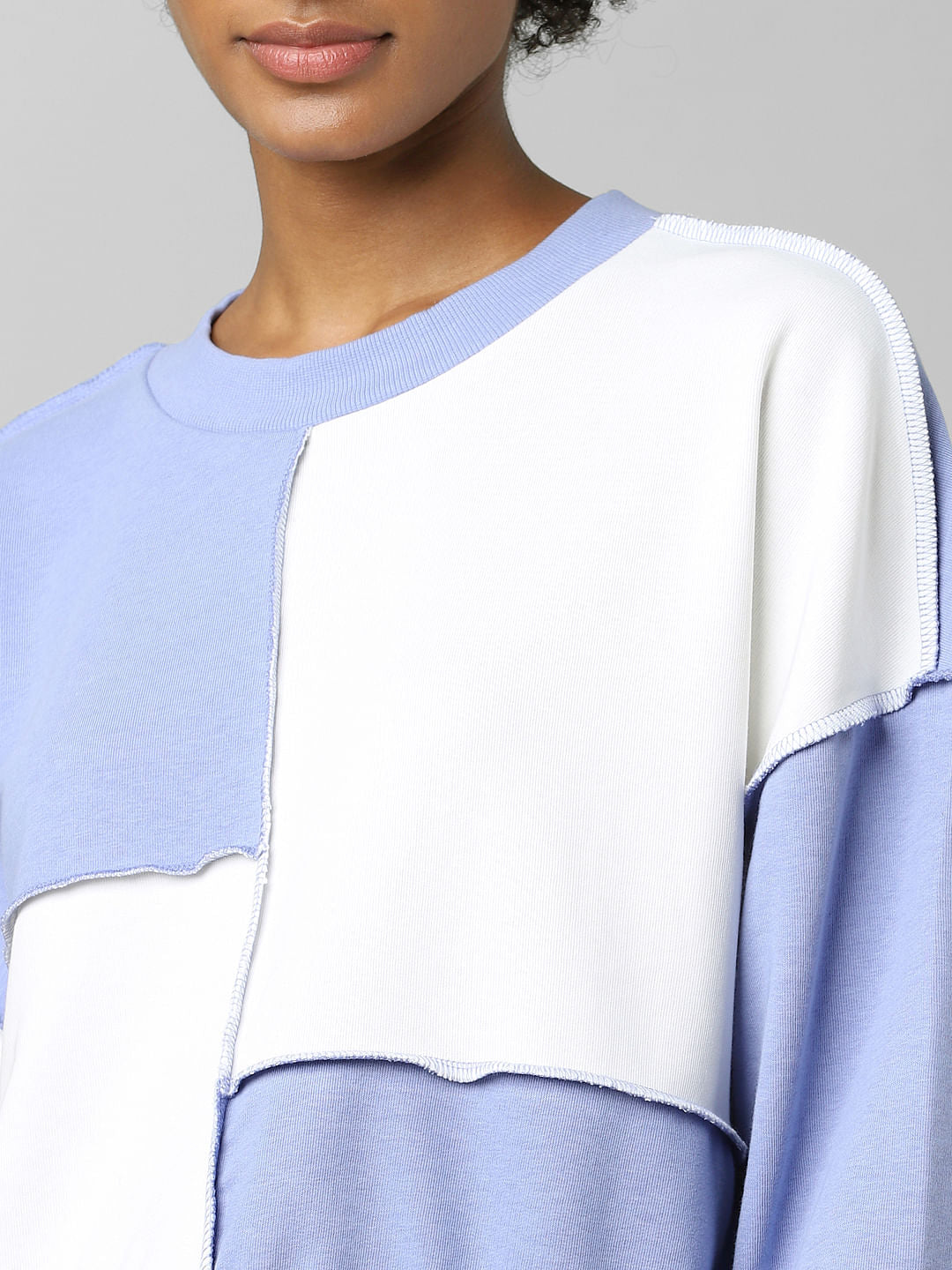 Purple Colourblocked Sweatshirt