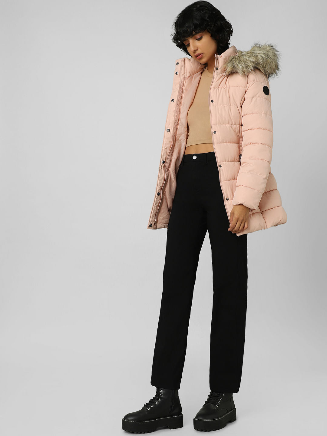 Black High Rise Straight Pants