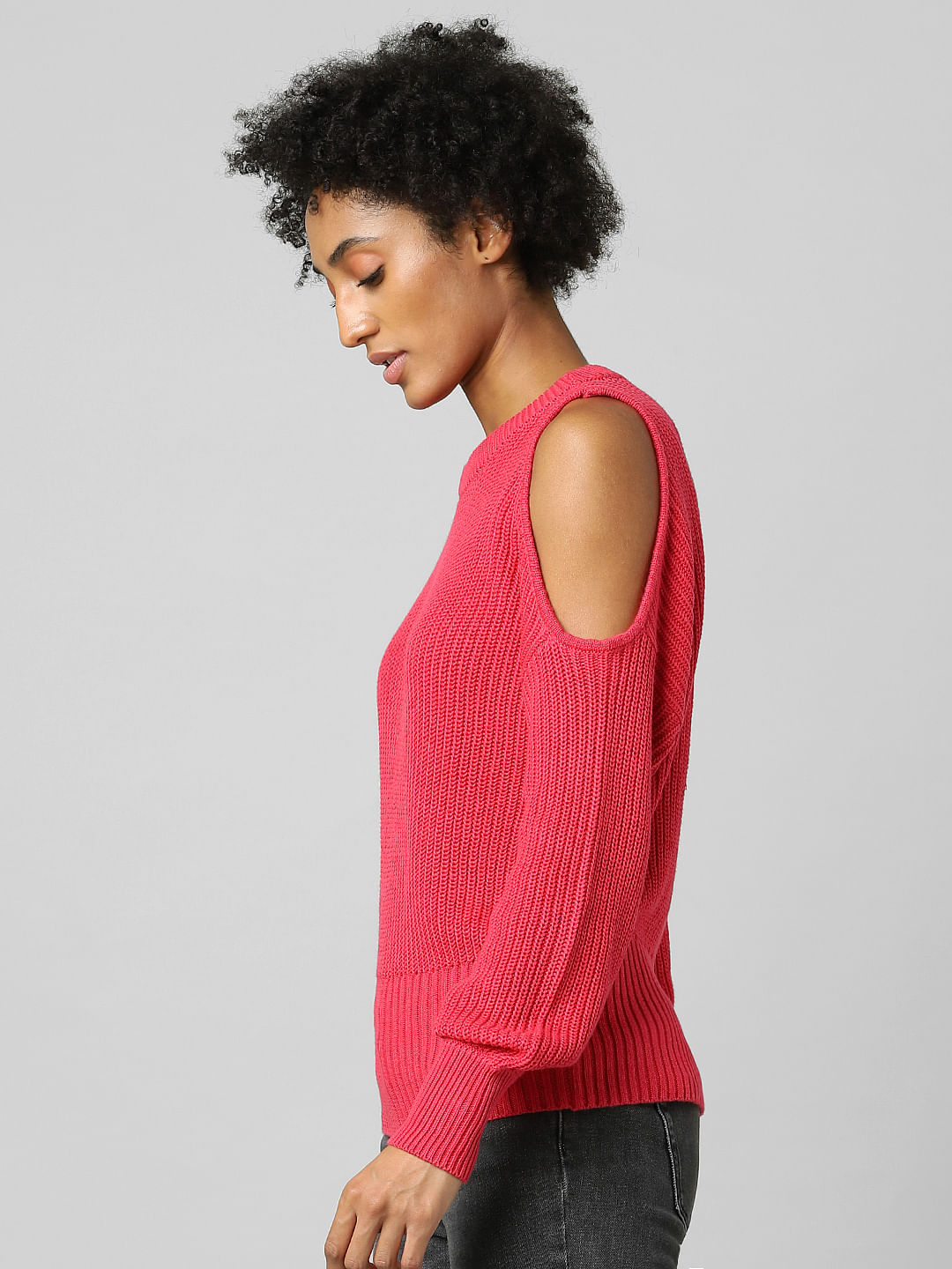 Red Cut-Out Detail Pullover