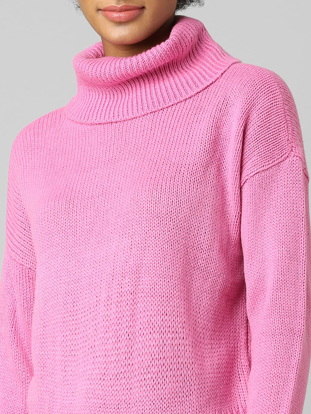 Pink Cowl Neck Pullover
