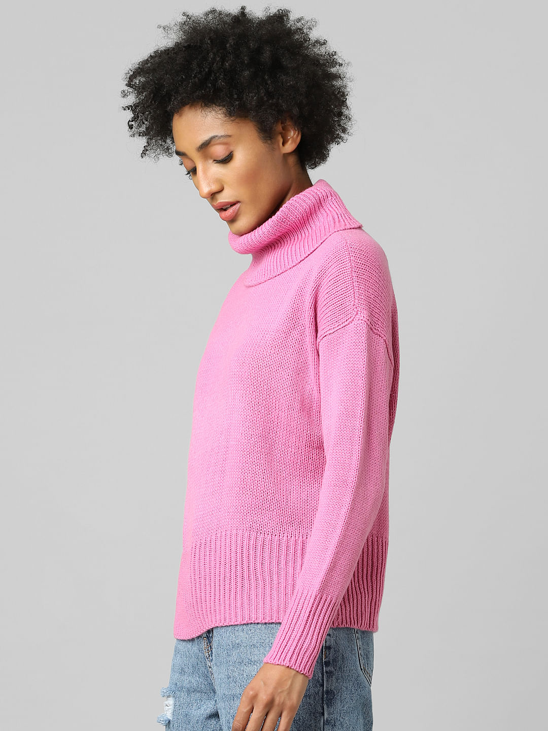 Pink Cowl Neck Pullover