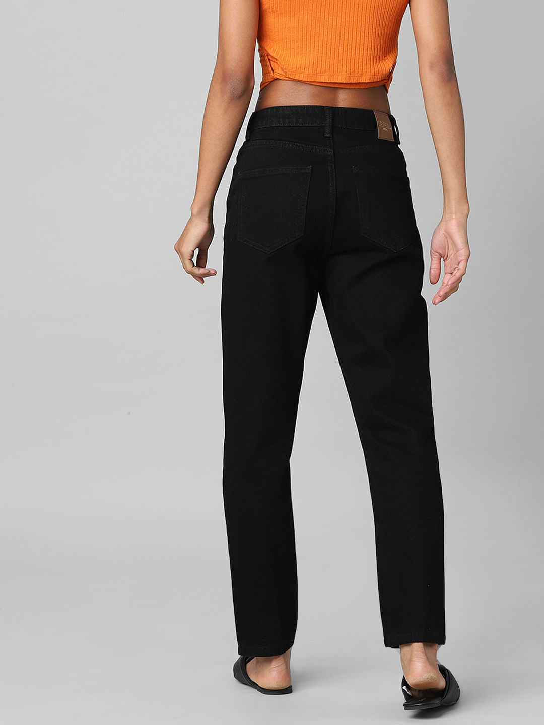 Black High Rise Mom Jeans