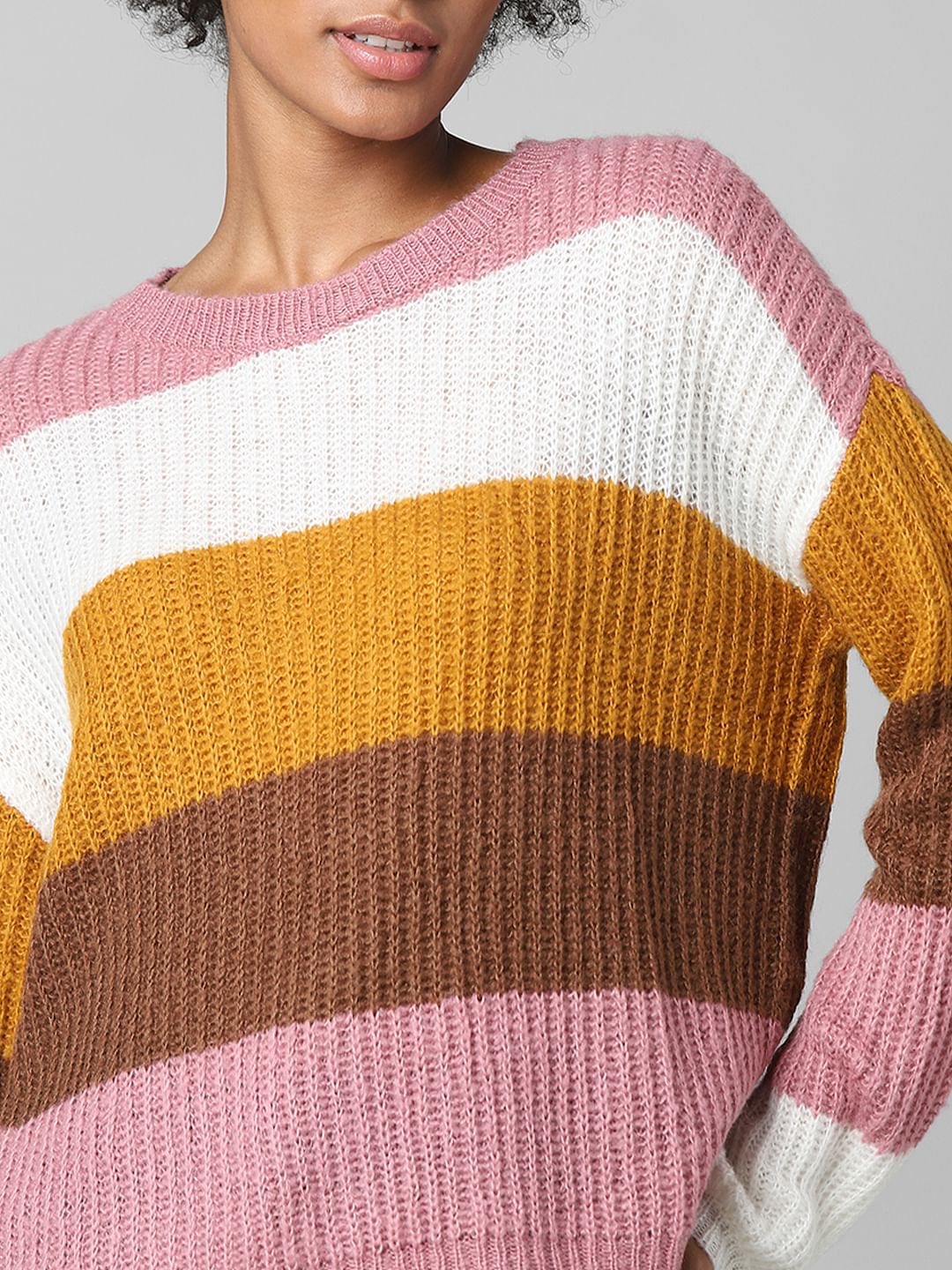Pink Colourblocked Pullover
