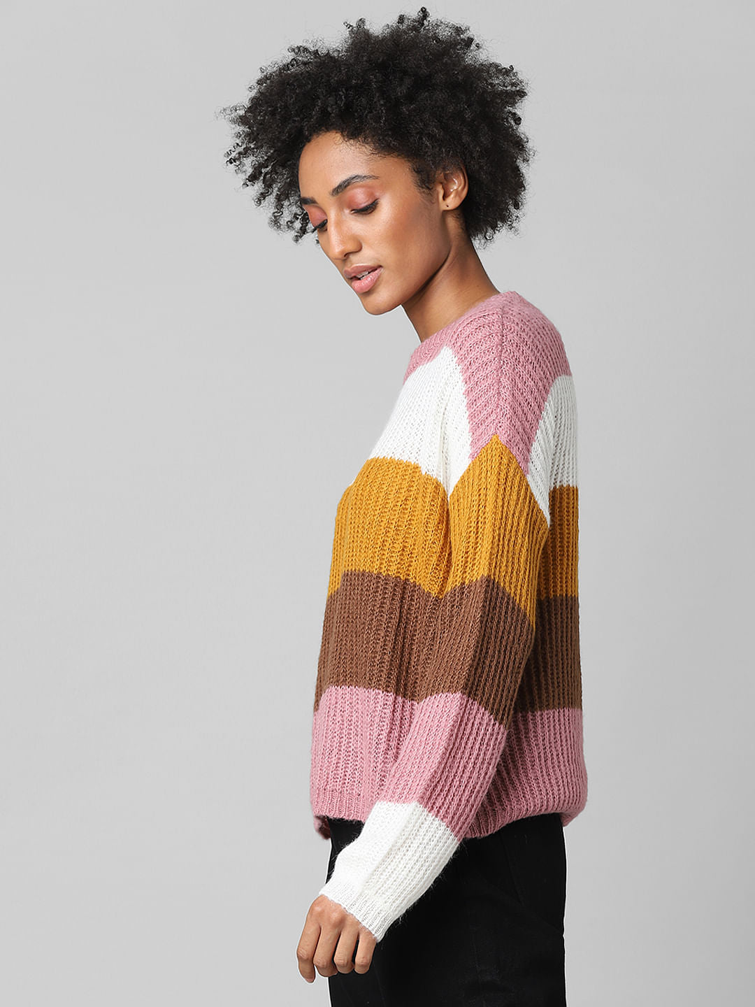Pink Colourblocked Pullover