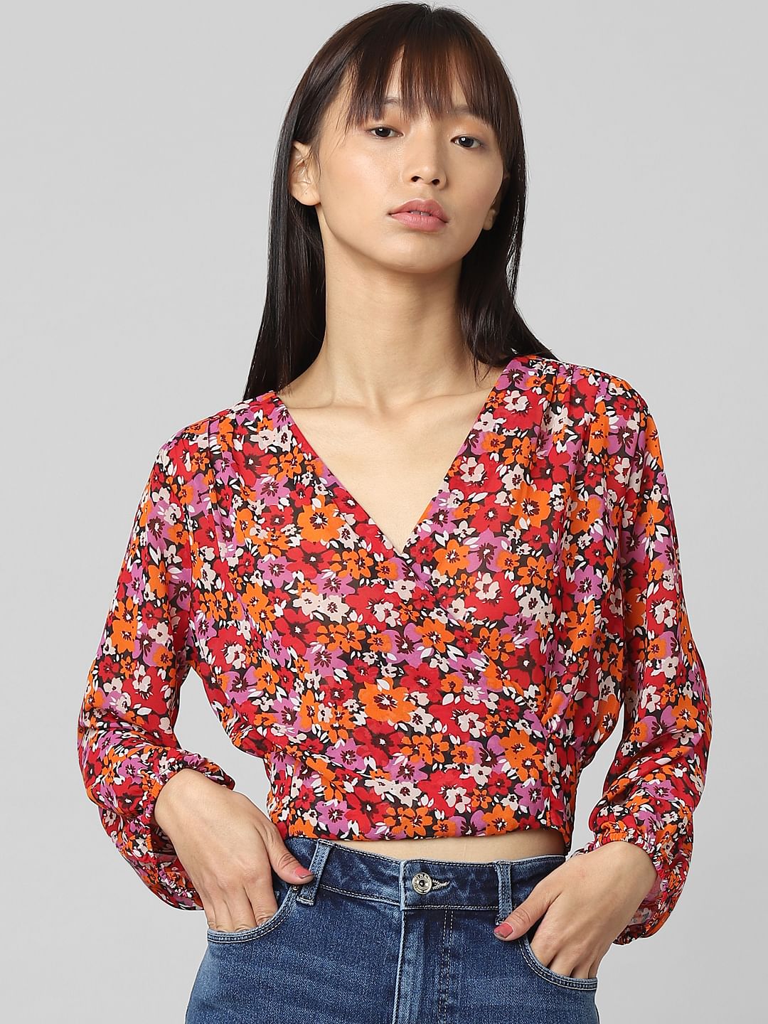 Red Floral Top