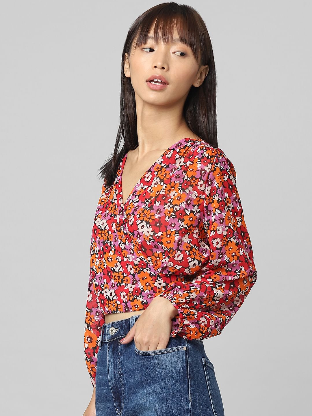 Red Floral Top