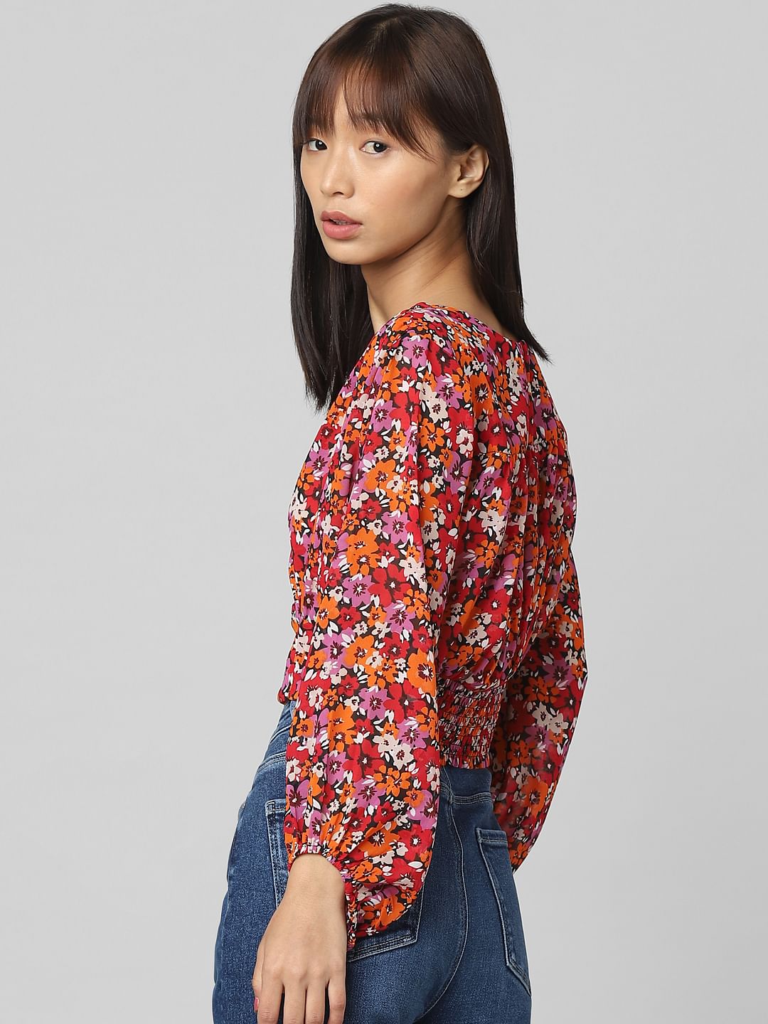 Red Floral Top
