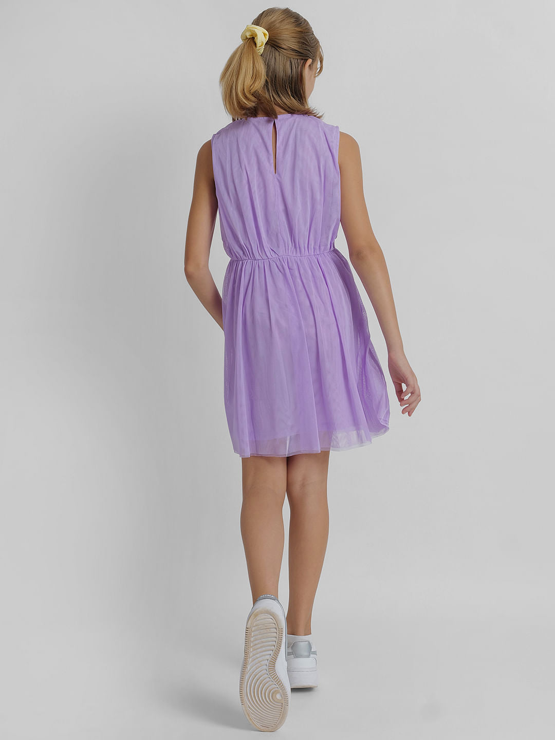 Girls Purple Tulle Fit & Flare Dress